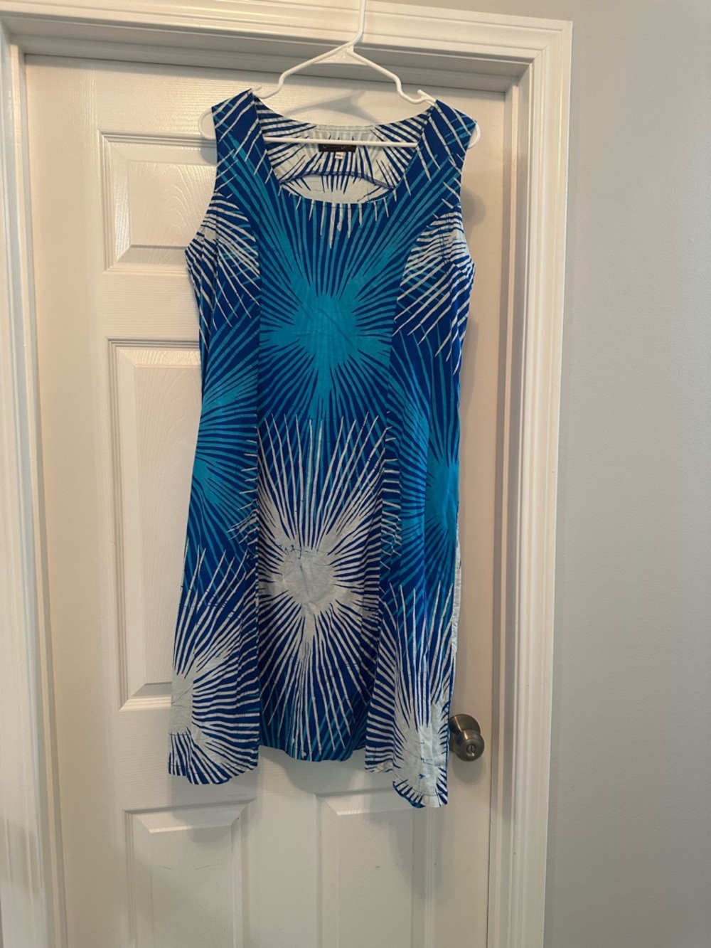 Blue Radiant Print Sleeveless Mini Dress
